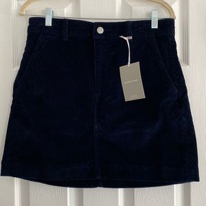 NWT Everlane Navy Corduroy Mini Skirt, Size 8